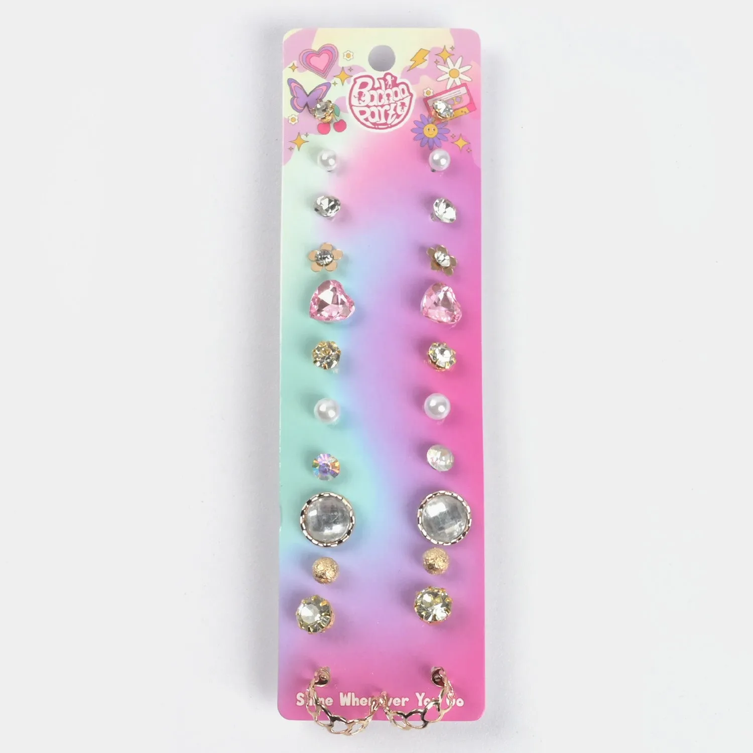 12 Pairs Charming Ears Studs/Tops For Girls
