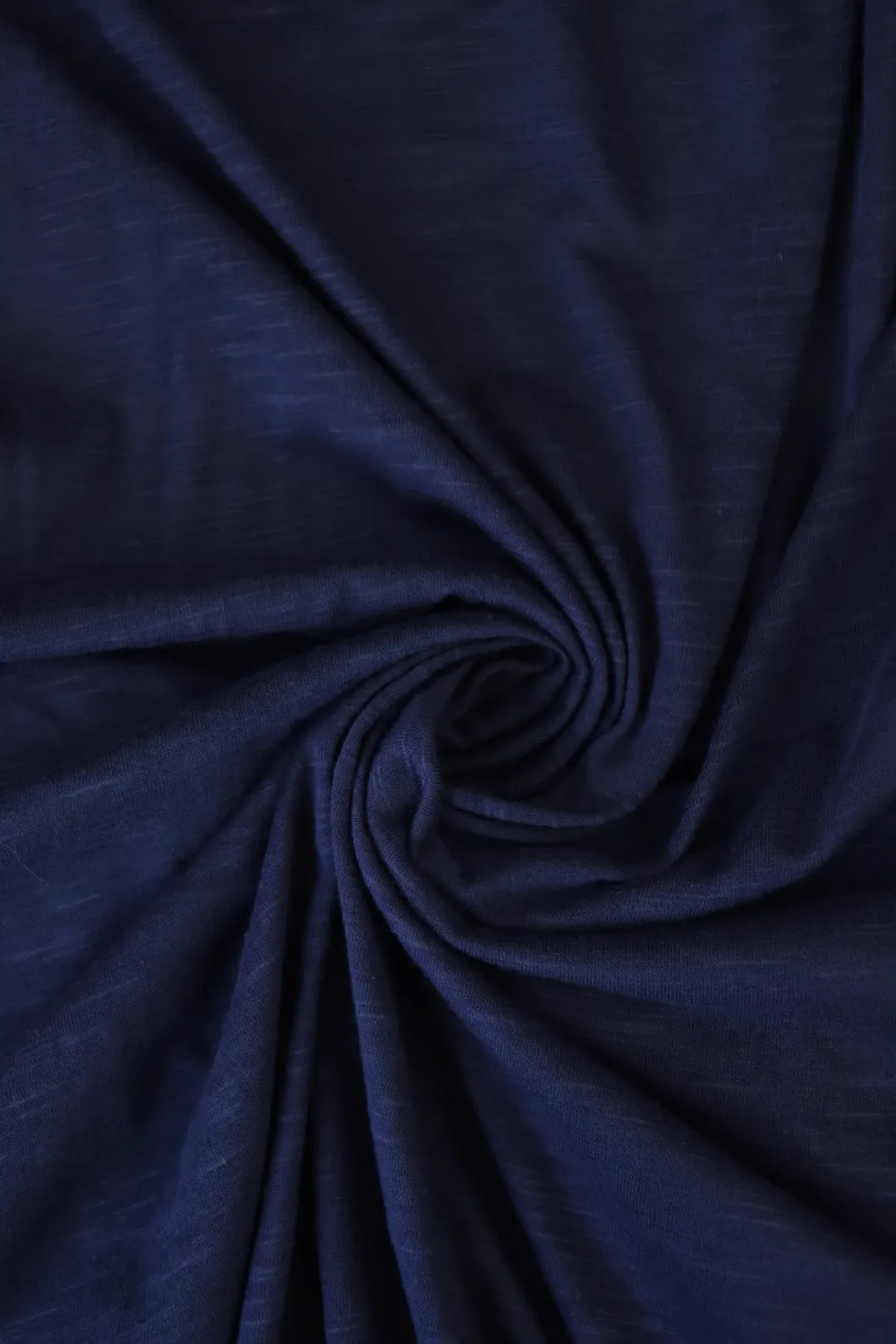 2YD REMNANT; Navy Cotton Modal Slub Jersey Knit