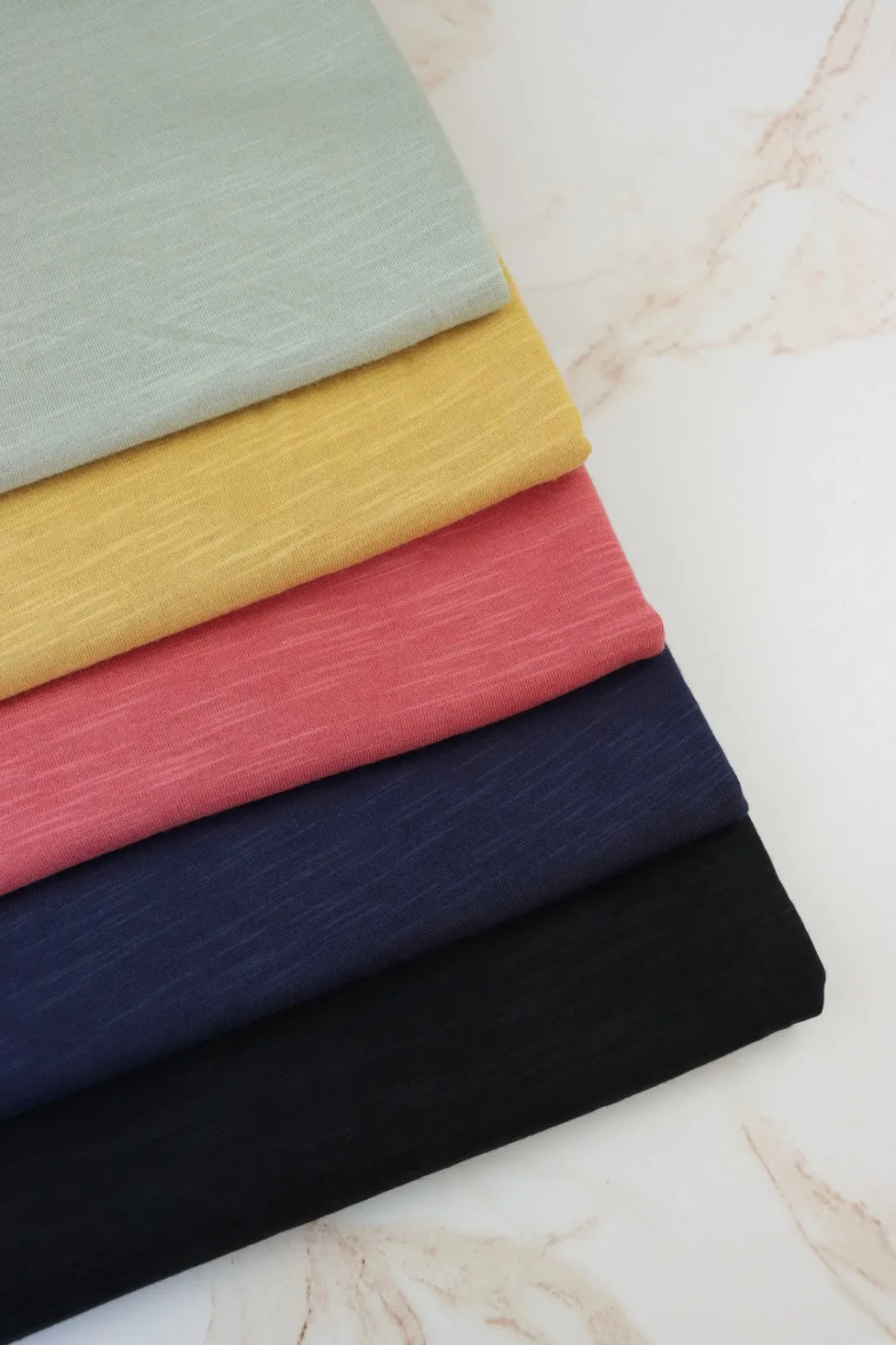 2YD REMNANT; Navy Cotton Modal Slub Jersey Knit