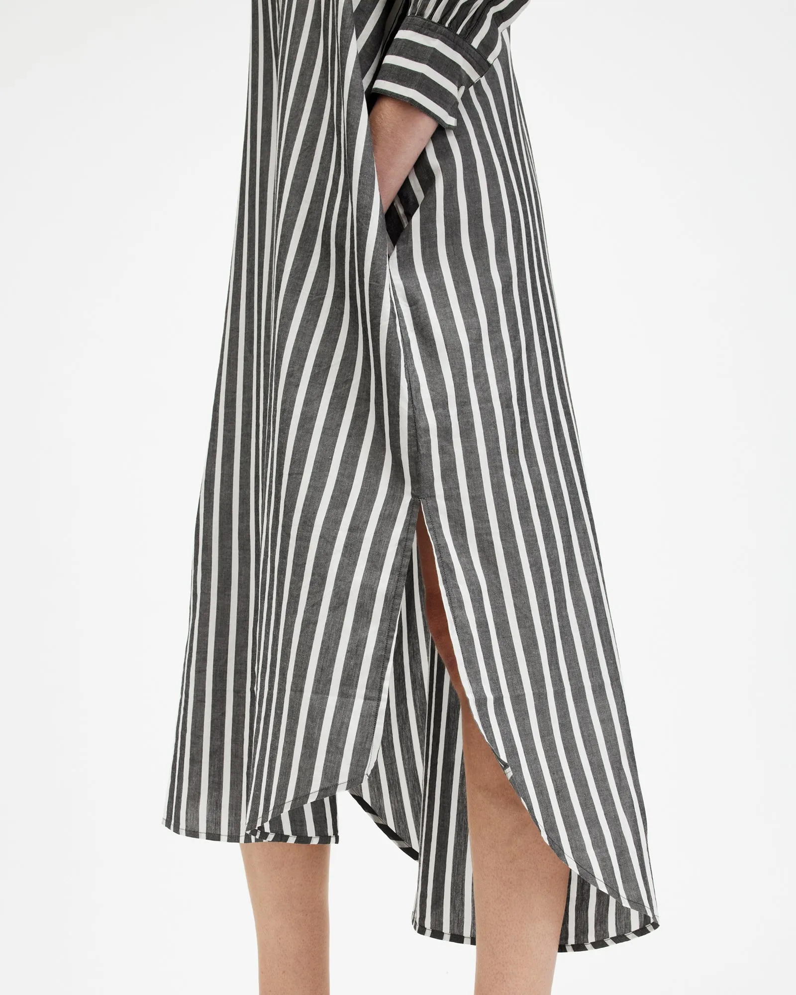 Ani Striped Maxi Shirt Dress