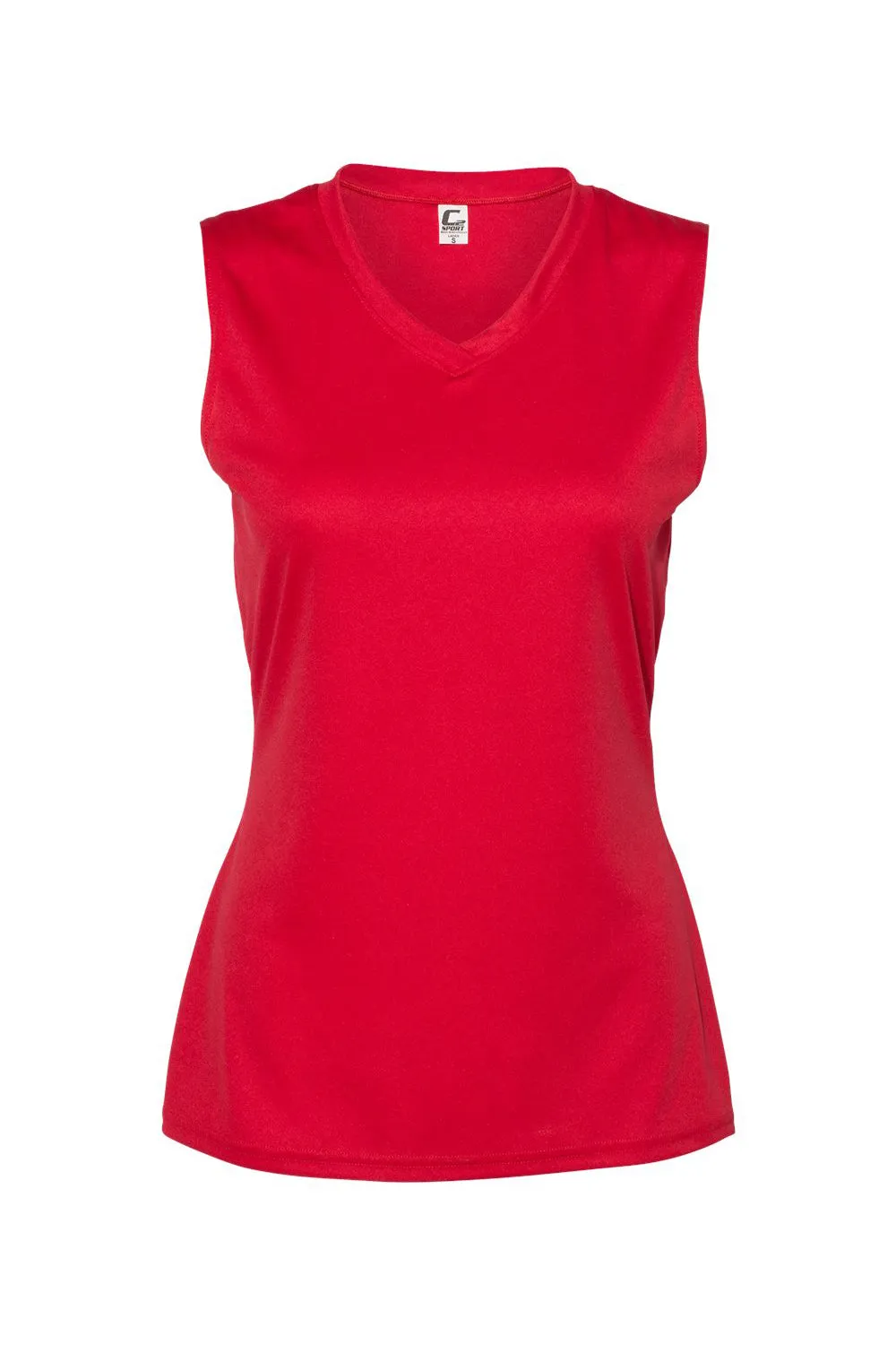 C2 Sport Womens Moisture Wicking V-Neck Tank Top - Red - Closeout