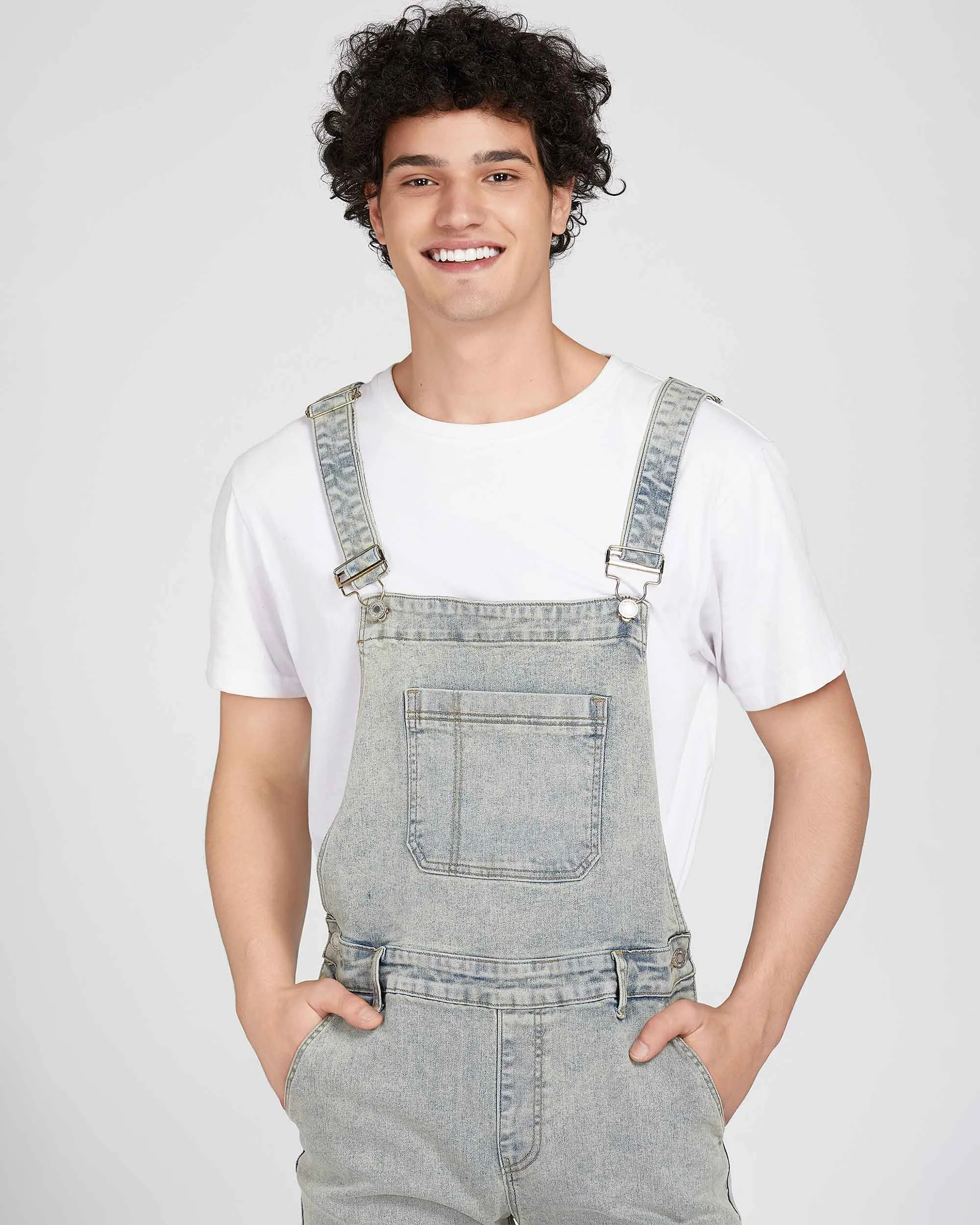 Classic Ripped & Distressed Denim Overalls