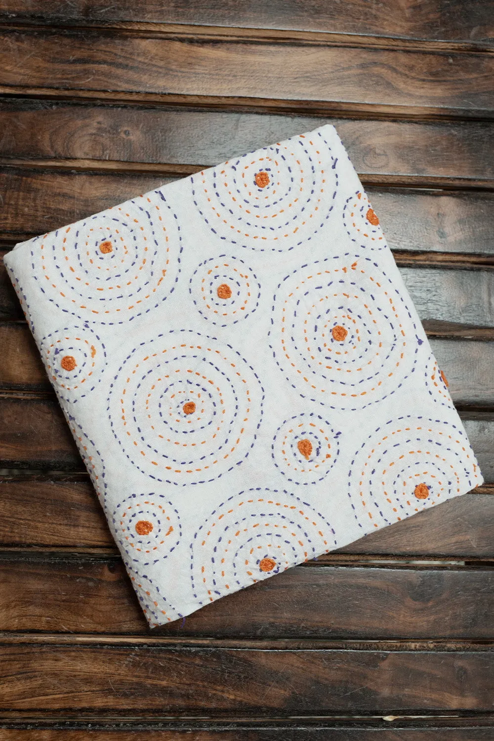 Daisy Cream Applique Hand Embroidered Blouse Fabric