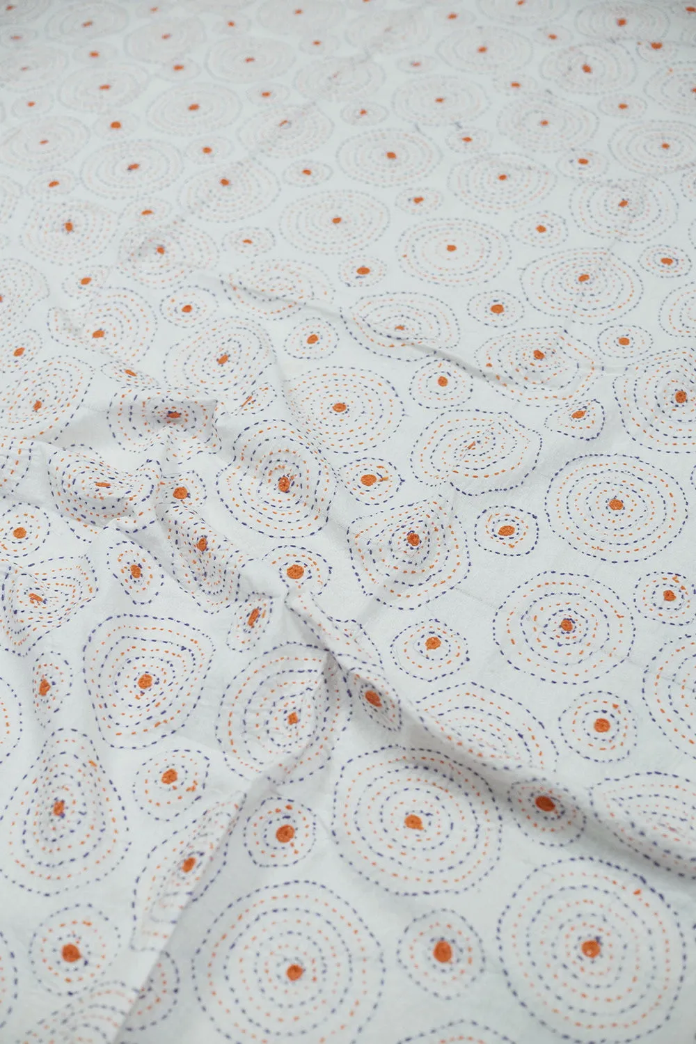 Daisy Cream Applique Hand Embroidered Blouse Fabric