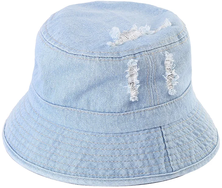 Distressed Denim Bucket Hat (2 Colours)