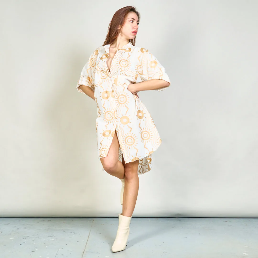 Embroidered button-up shirt dress wholesale