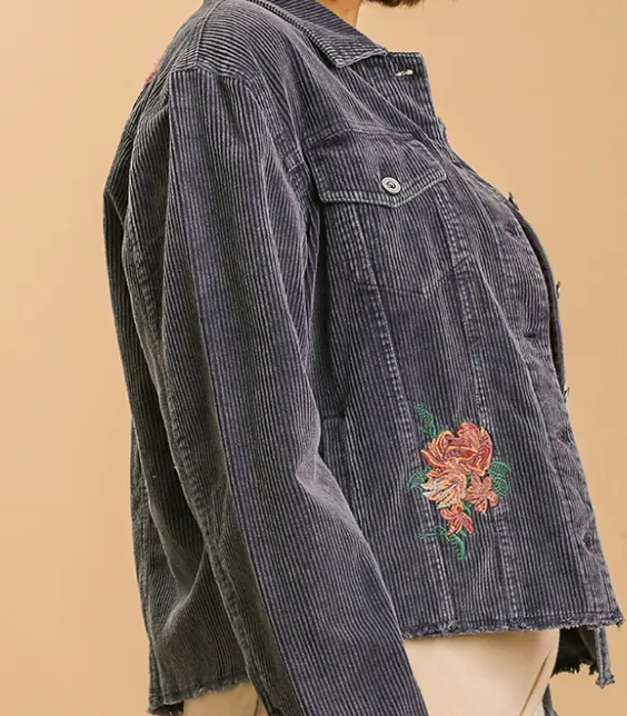 Embroidered Corduroy Jacket