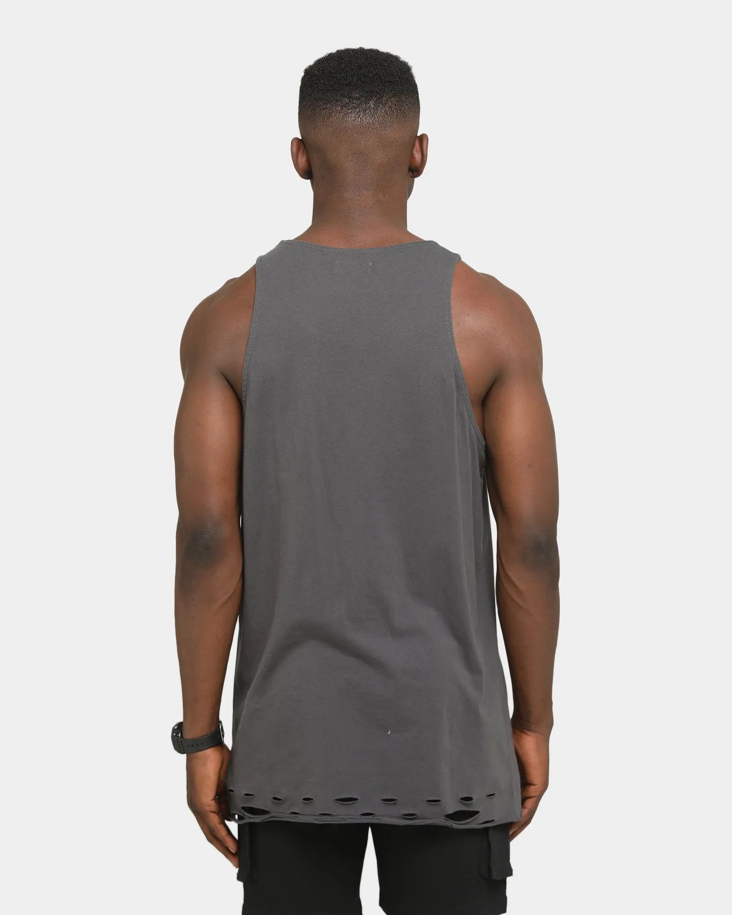 EN ES Service Distressed Singlet Charcoal