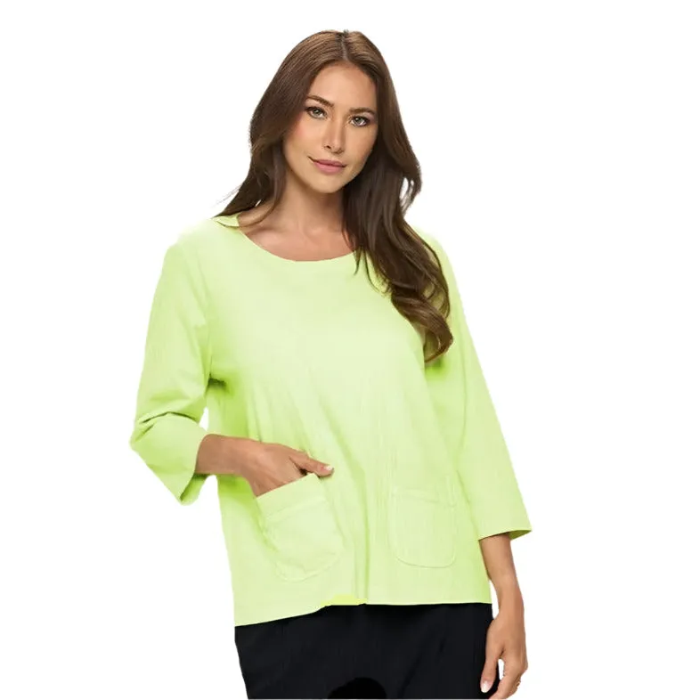 Focus Soft Knit Pocket Top in Key Lime - C2003-KL