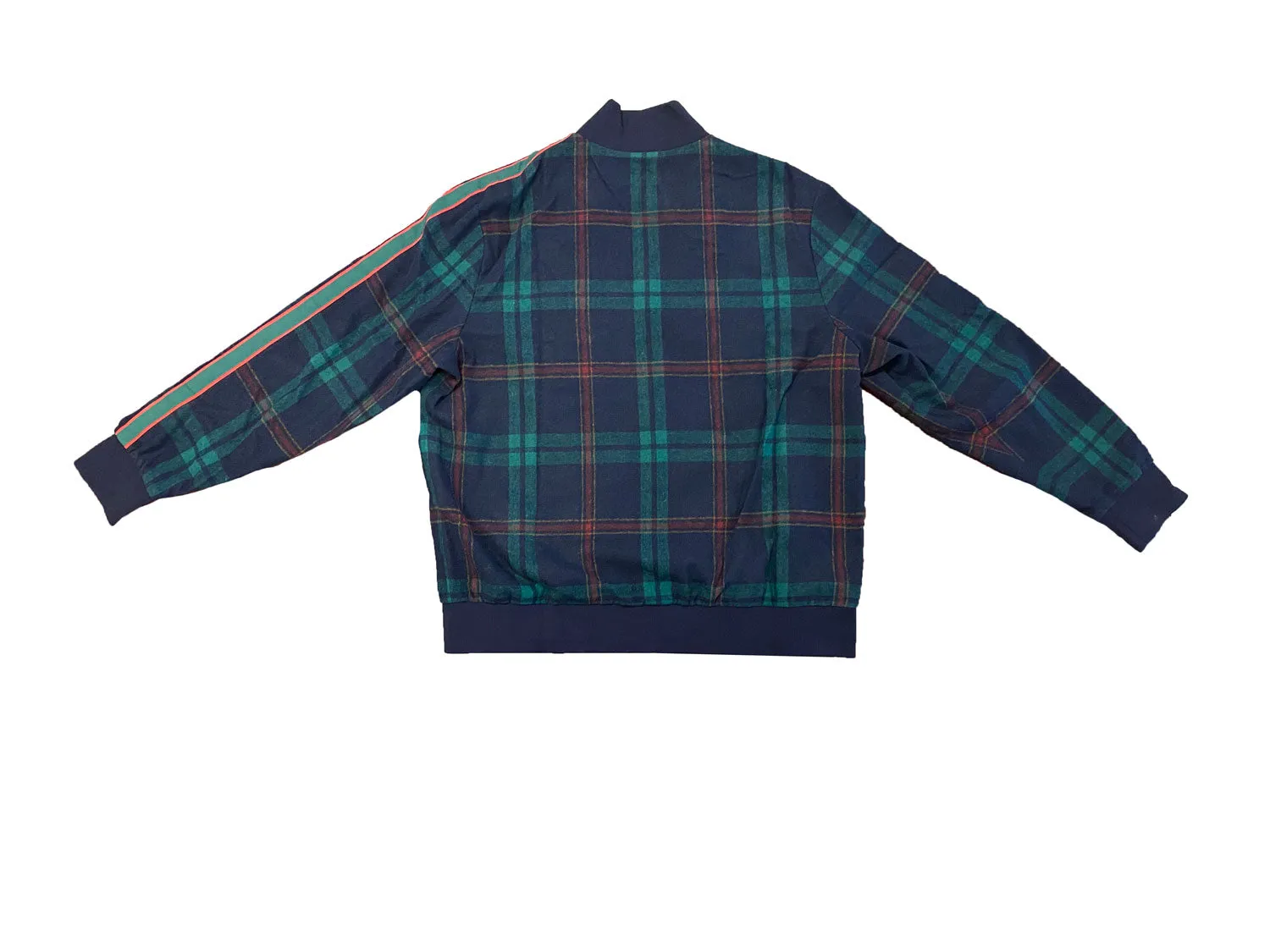 KITH Men's Green/Navy Plaid Roger Track Zip Up Jacket NWOT
