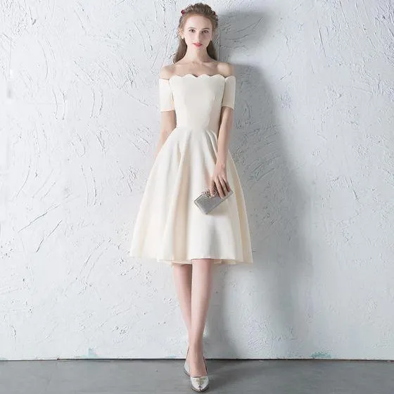 Laurel Homecoming Dresses Simple Champagne Graduation Dresses HH3129