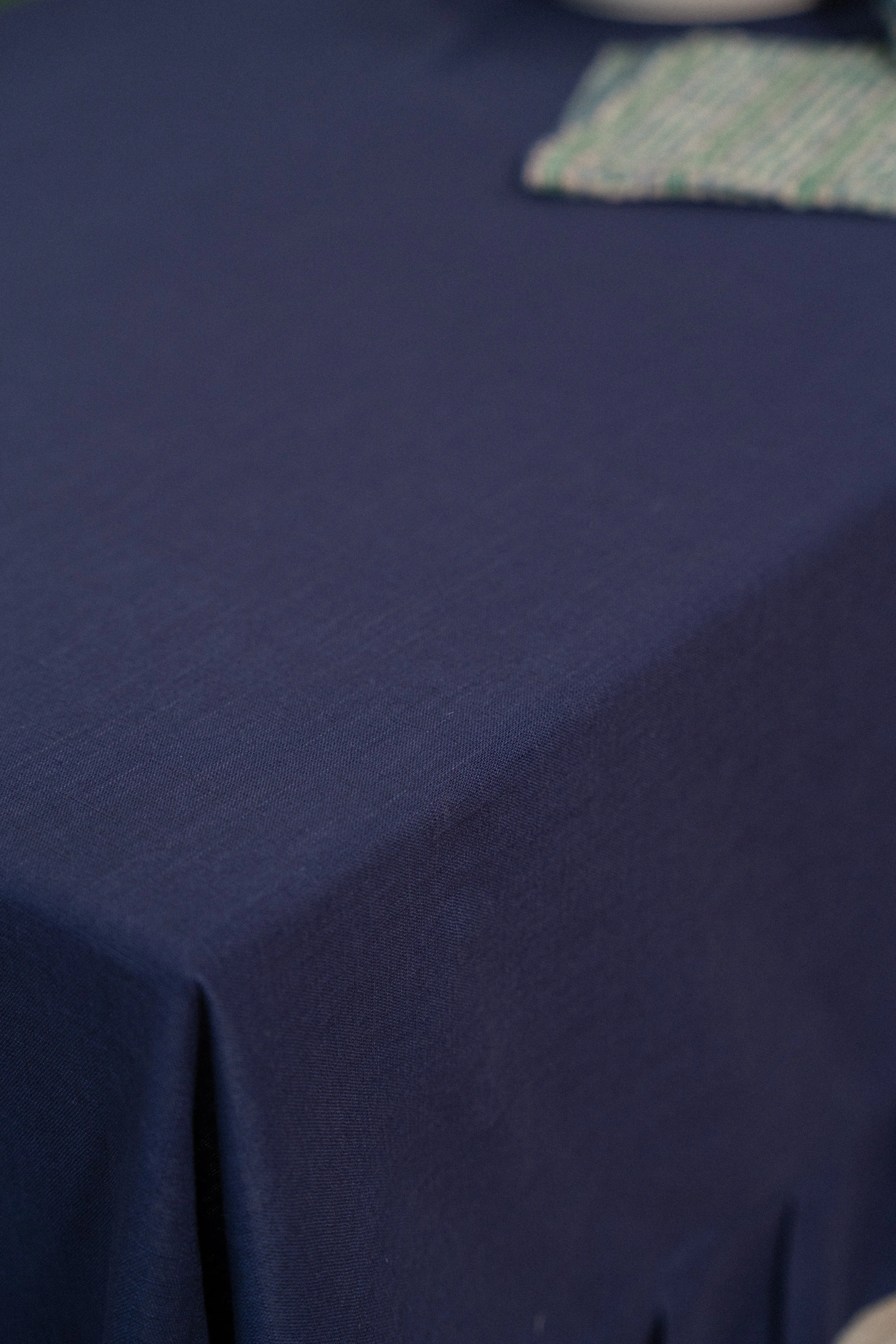 Martha Ruffle Tablecloth in Navy