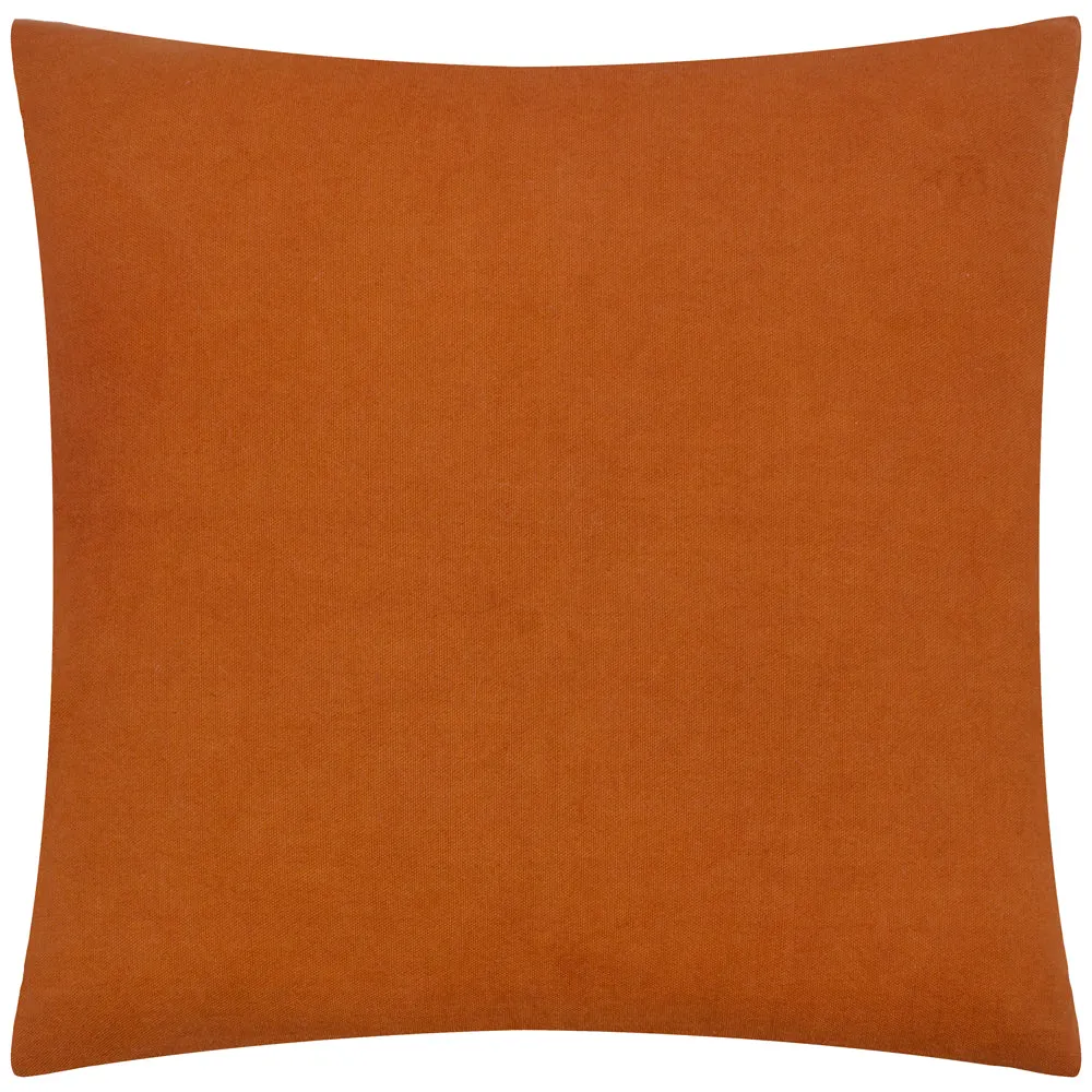 Picking Patch Embroidered Velvet Cushion Pumpkin