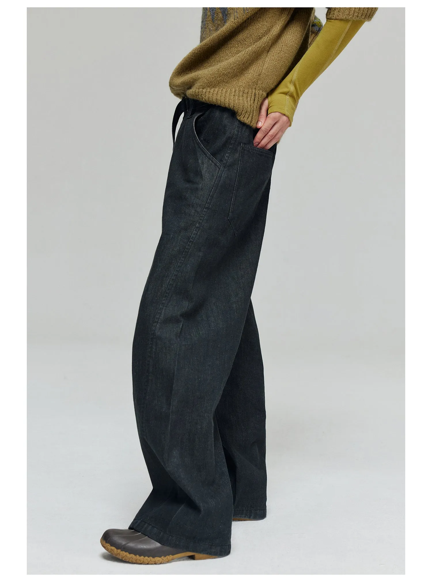 Pure Cotton Wide Leg Jeans