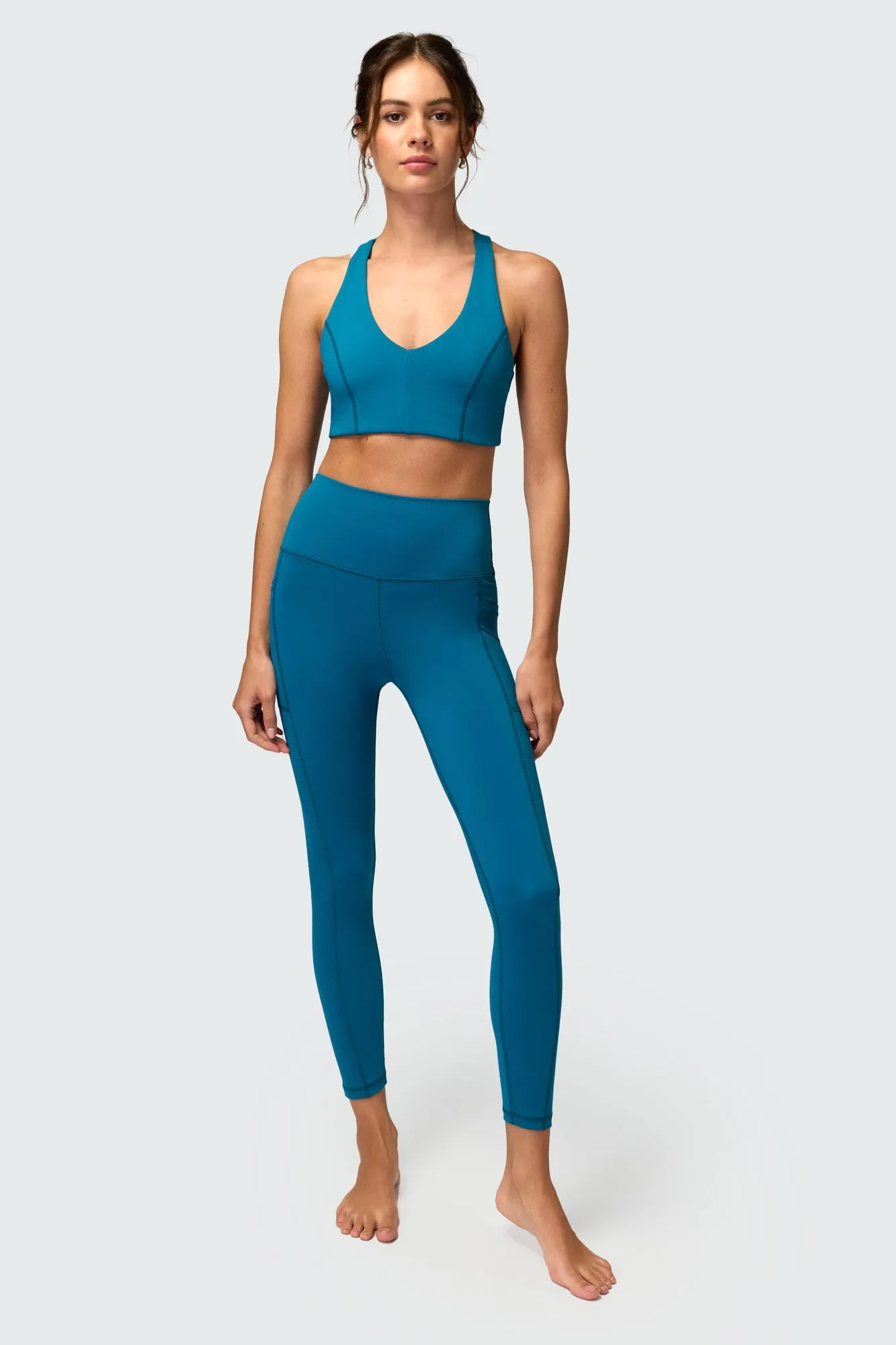 Spiritual Gangster Sol V-Neck Bra - Dark Turquoise