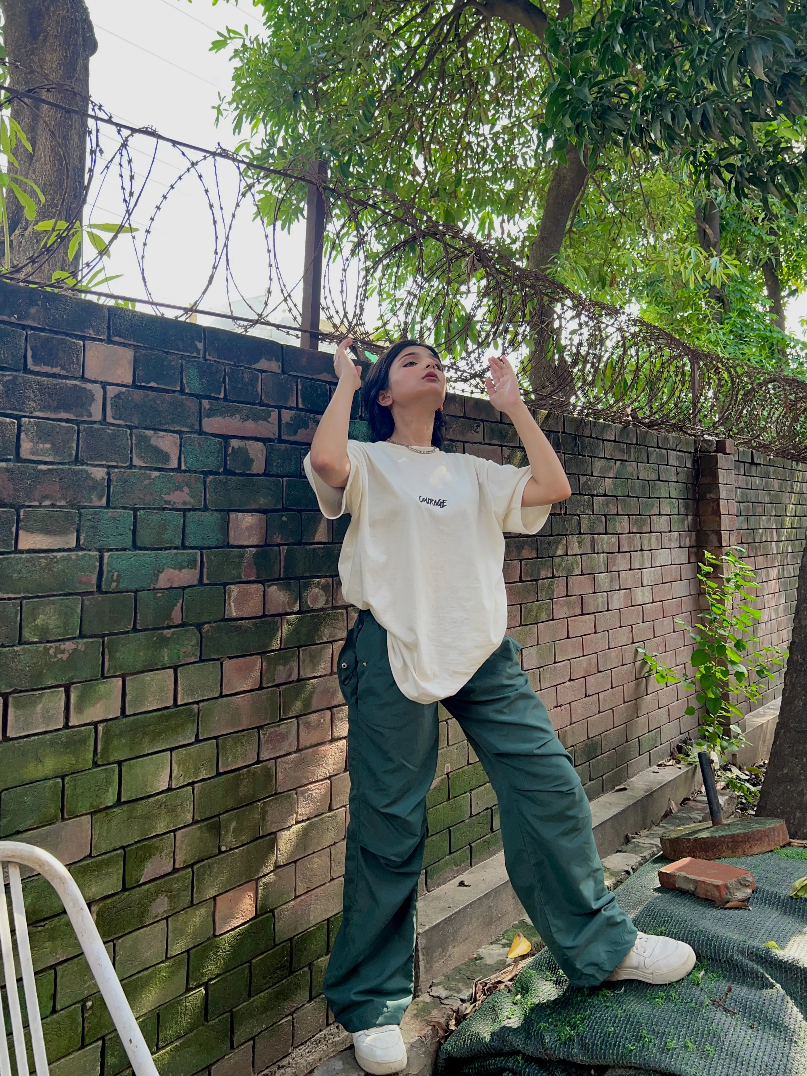 UNISEX Enchanted Forest Bottle Green Cargo Parachute Pants