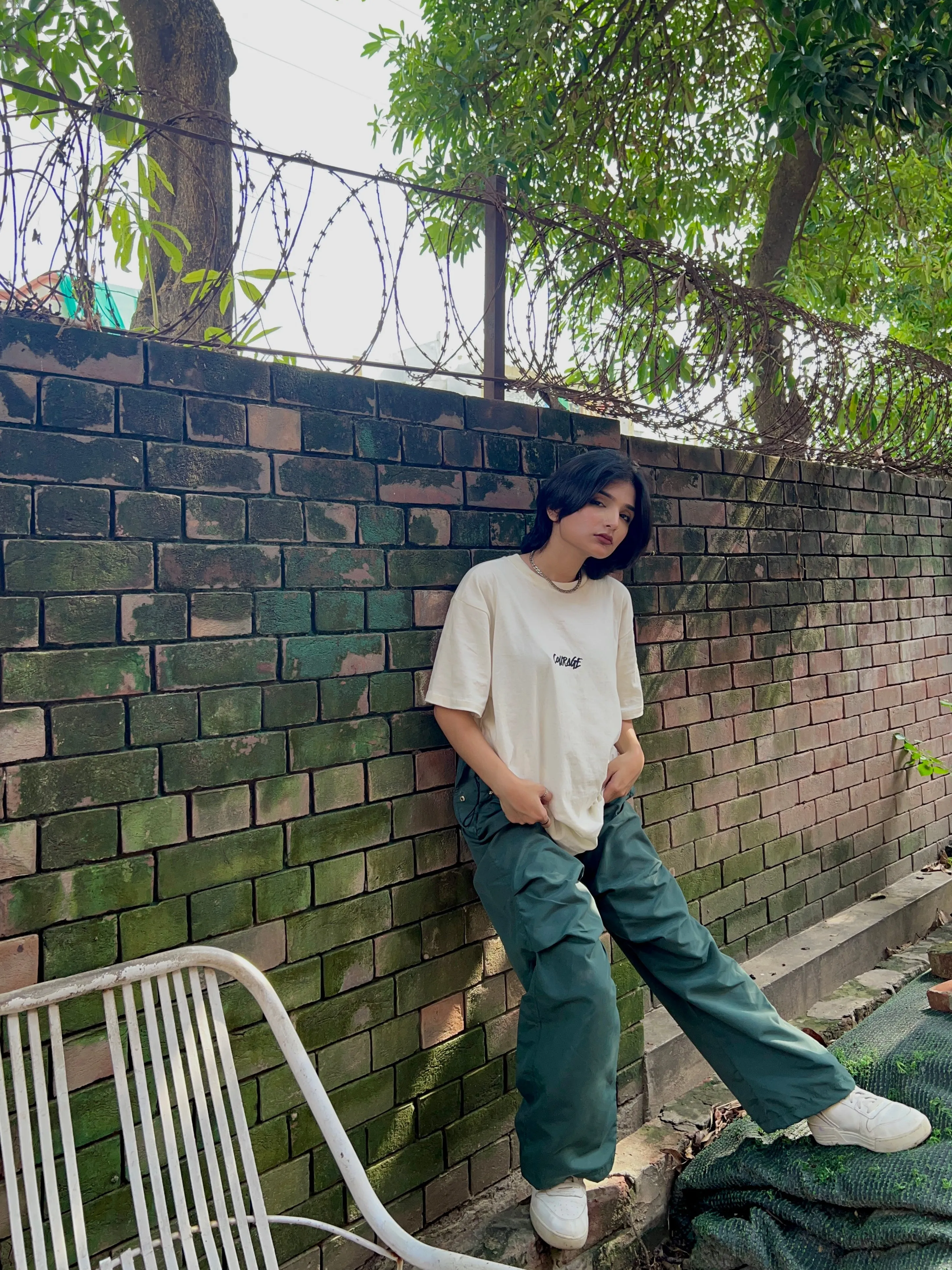 UNISEX Enchanted Forest Bottle Green Cargo Parachute Pants