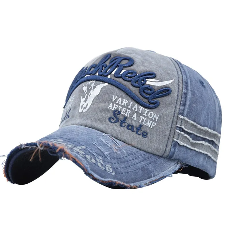 Vintage Baseball Cap Distressed American Denim Used-Look - Unisex Men & Women